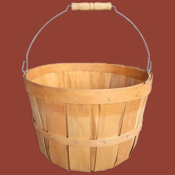 Vintage 1950s One Quarter Peck Poplar Bushel Basket - Picture 1 of 5